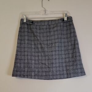 Banana Republic Charcoal Checkered Mini Skirt